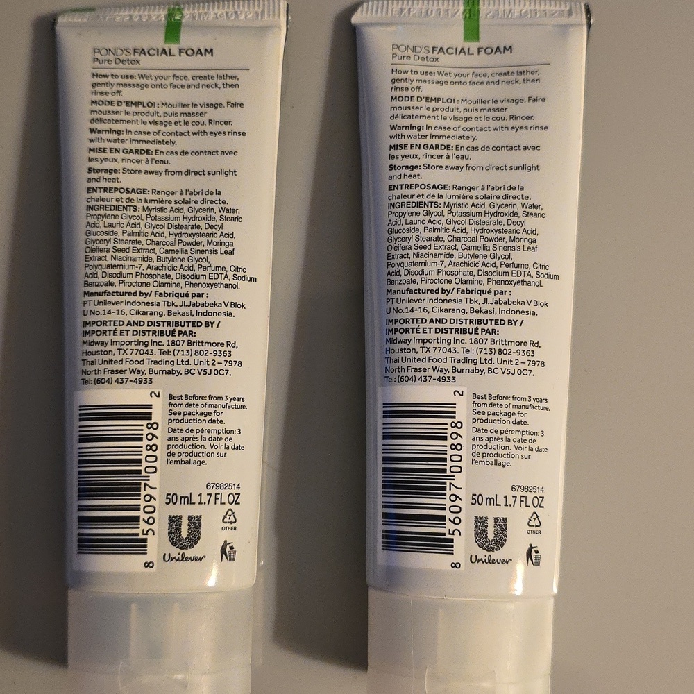 (J52) Pond's Pure Detox Facial Cleanser - 1.7 fl oz x2 Tubes - Picture 2 of 2